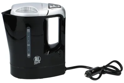 Produktbild von All Ride Reise Wasserkocher 12V Wasserkocher Auto 0,8L - Anschluss an Auto-Zigarettenanzünder - Warme Getränke Unterwegs - für Auto, Wohnmobil, Boot und Lastwagen - Kunststoff - Schwarz