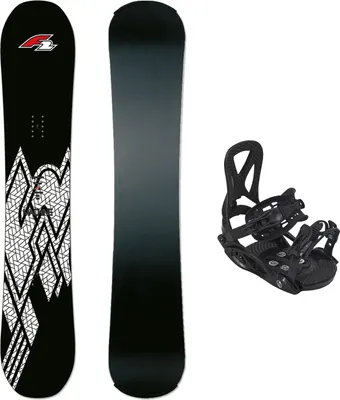 Produktbild von F2 Set Snowboard Junior Rental Schwarz 100cm + Pipe Bindung S