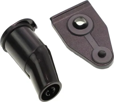 Two black plastic parts for a coffee machine, shown against a white background.
