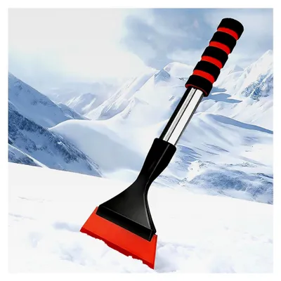 Produktbild von Eiskratzer für Autos, Effektiver Schneebesen mit Rutschfestem Schaumstoffgriff, Stabiler Scheibenkratzer für den Winter, Kratzfreier Eiskratzer für LKW, PKW und SUV