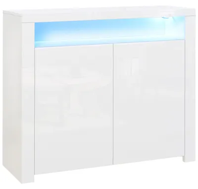 Immagine prodotto di Mobile Salvaspazio Multiuso con LED 107x35x97 cm in Legno Bianco