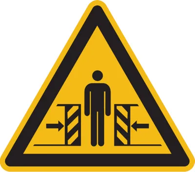Produktbild von Dreifke® Warnschild, Warnung vor Quetschgefahr W019 | Folie selbstklebend | 2...