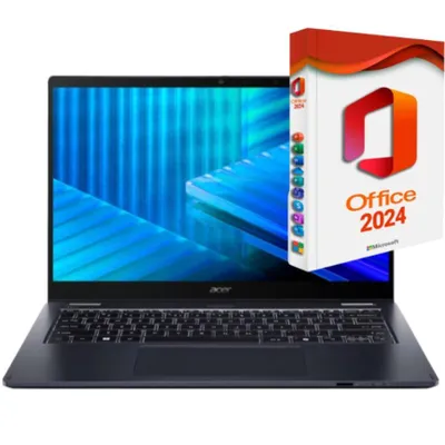 Produktbild von Acer Travelmate P4 Spin, Core Ultra 5, 16GB DDR5-RAM, 2000GB SSD, Windows 11 Pro+MS Office 2024 Pro, (14"), Thunderbolt, Touchscreen, 2in1 Convertible