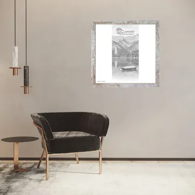 Produktbild von Bilderrahmen CLAMARO 'Collage' Quadratisch Holz MDF Rahmen inkl. Acrylglas, Rückwand und Aufhänger Vintage Weiss, Farbe M30:Vintage weiss, Größe:57x57