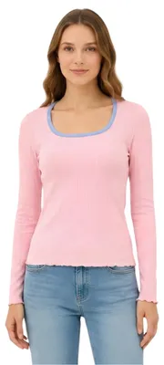 Image de Pull pour femme Giorgio di Mare, en coton, coupe slim, couleur rose