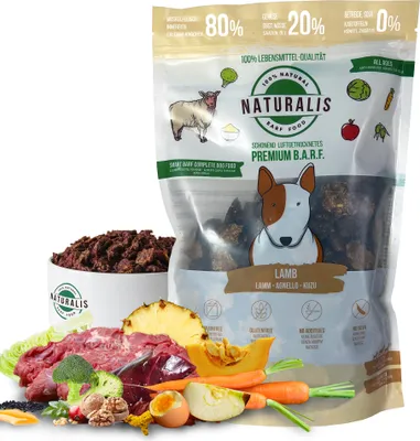 Produktbild von Naturalis Smart 80 BARF Trockenbarf Hundefutter 500 g Lamm getreidefrei hypoallergen ohne Zusätze