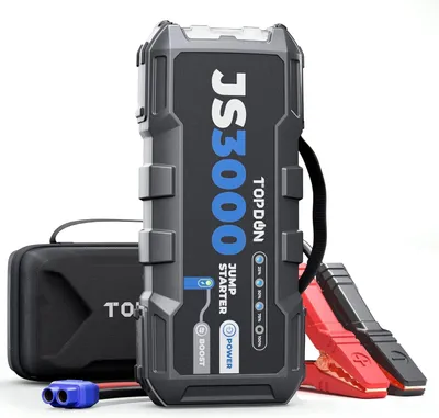 Immagine prodotto di Avviatore di emergenza per veicoli a 12V – Dispositivo di avviamento di emergenza – Booster per batteria – Potenza di picco: 3000A – Capacità: 24000mAh