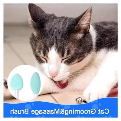 Produktbild von 4 Stück Katzenaknebürste, Kinnbürste für Katzen zur Kinnpflege und Fellreinigung