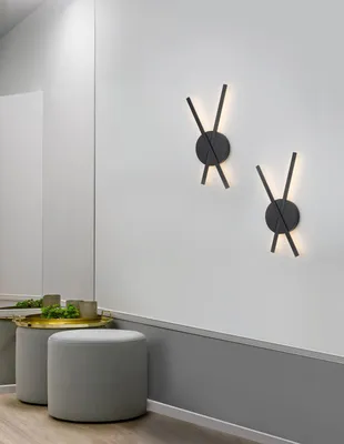 Produktbild von Nova Luce RESLIN LED Wandleuchte Schwarz 20W Warmweiss 24,5x5x53cm 9100202