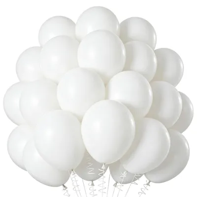 Image de Guirlande de ballons en latex, couleur blanche, 100 pièces, ballons de 25 cm (10 pouces) pour la décoration de fêtes