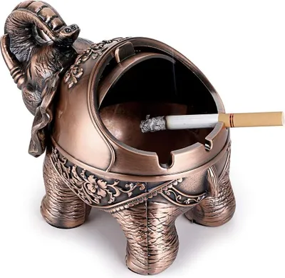Produktbild von Vintage winddichte Aschenbecher - Retro Elefantenmodell für drinnen und draußen - Rotbronze