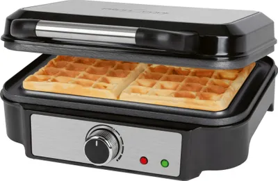 Produktbild von ProfiCook Waffeleisen für belgische Waffeln mit 2 Backflächen, Waffeleisen belgische Waffel 1000 Watt antihaftbeschichtet Edelstahl, PC-WA 1240