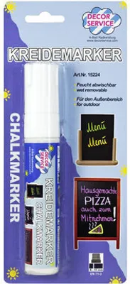 Produktbild von 6x Kreidemarker weiß Schreibbreite 3-15mm