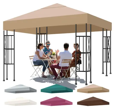 Produktbild von Ersatzdach für Pavillon – 3 x 3 Meter – Wasserabweisend und mit UV-Schutz