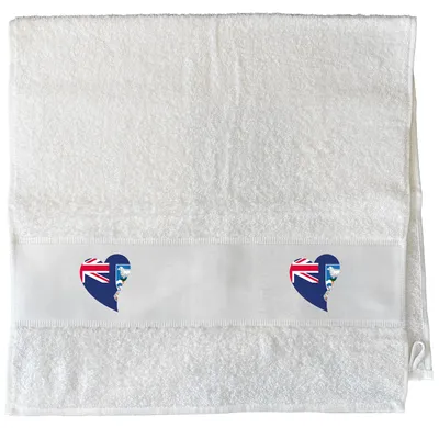 Produktbild von Huuraa Handtuch FalklanSteckanschlussln Flagge Herz 50x100cm White Baumwolle Handtuch Geschenkidee