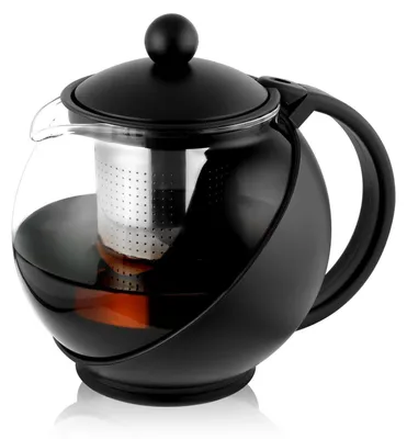 Immagine prodotto di Teiera in vetro, capacità 750 ml, realizzata in vetro borosilicato, con infusore e coperchio