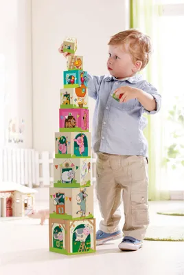 Image de HABA Cubes à empiler, A la campagne