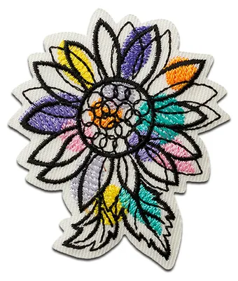 Produktbild von Recycl Patch Blume bunt - Aufnäher, Bügelbild, Aufbügler, Applikationen, Patches, Flicken, zum aufbügeln, Größe: 5,3 x 4,7 cm