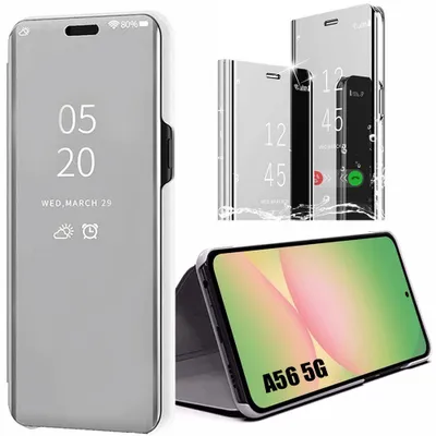 Image de Coque pour Samsung Galaxy A56 5G, Protection Intégrale Avant et Arrière Smart View Argenté