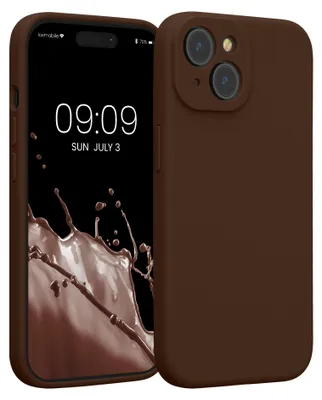 Produktbild von kwmobile Hülle kompatibel mit Apple iPhone 15 - Hülle Silikon gummiert - Handyhülle - Handy Case in Chocolate