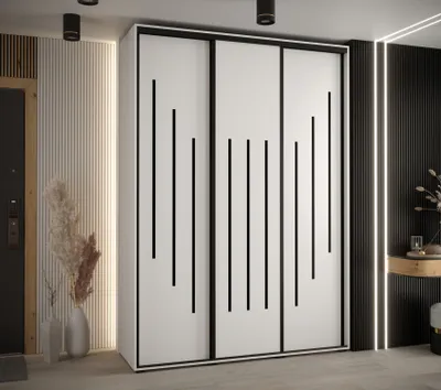 Obrázek produktu pro Šatní skříň ASIRI 8 - 180/60 cm, bílá / černá