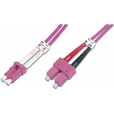 Zdjęcie produktu dla Digitus Światłowodowy kabel krosowy Multimode, OM4, LC / SC, 10 m, I-VH, OM4, LC, SC