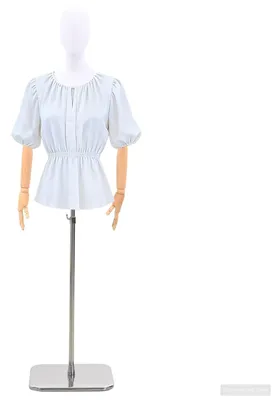 Imagen del producto de Maniquí ajustable de 165 a 213 cm, con base, para mujer, de polipropileno, color blanco