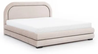 Produktbild von Exklusive Beige Schlafzimmer Garnitur Doppelbett Polster Nachttische