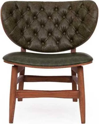 Zdjęcie produktu dla Nowoczesny, tapicerowany, jednoosobowy fotel Chesterfield w kolorze zielonym