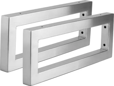 Immagine prodotto di Natural Goods Berlin supporto a parete RECHTECK, supporto per mensola, supporto a parete, lavabi, supporto per mensola, acciaio inox, profondità 400 mm, 2 pezzi