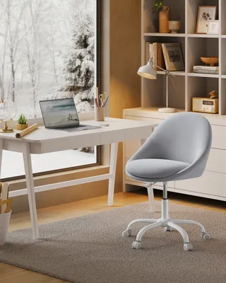 Produktbild von SONGMICS Homeoffice Stuhl, Drehstuhl, Schreibtischstuhl, aus Samt, taubengrau