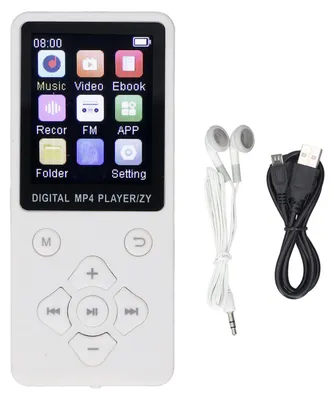 Obrázok produktu pre MP3/MP4 prehrávač, super tenký, 1,8-palcový farebný displej, Bluetooth 5.0, integrovaný 64 GB HiFi, prenosná digitálna hudba, biela farba