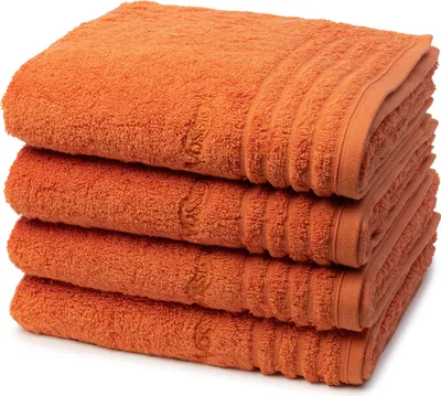 Produktbild von Vossen Vienna Style Supersoft 4 X Handtuch im Set Extrem flauschig und saugfähig, Stäbchenbordüre Ton in Ton, Logostick