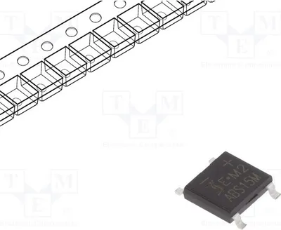 Obrázek produktu pro 10 kusů usměrňovačů Urmax pro jednofázové obvody: 1 kV, If: 2 A, Ifsm: 50 A.15 kusů jednofázových diod