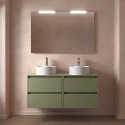 Produktbild von Badezimmermöbel BALTIC 1200 4 Schubladen GREEN SATIN + Waschtisch-Platte