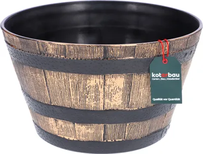 Zdjęcie produktu dla KOTARBAU® Doniczka Donica Balia Beczka Cebrzyk Rustykalna Retro Deski 39 CM