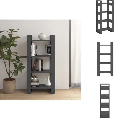 Produktbild von vidaXL Bücherregal/Raumteiler Grau 60x35x125 cm Massivholz -  Bücherregale & Bücherschränke