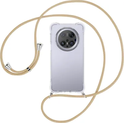 Produktbild von Handykette Backcover-Schutzhülle mit Band (Metall silberfarben) für Huawei Mate 70 Pro - caramel