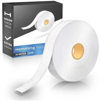 Produktbild von Instrijkbare Zoomband für Kleidung, Hosen und Vorhänge - 30 Meter - 20 mm - Weiß