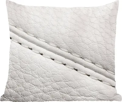Produktbild von MuchoWow® Zierkissen Sofakissen Wohnzimmer Dekokissen 50x50 cm Weißer Lederhintergrund - Komfort - Sofakissen
