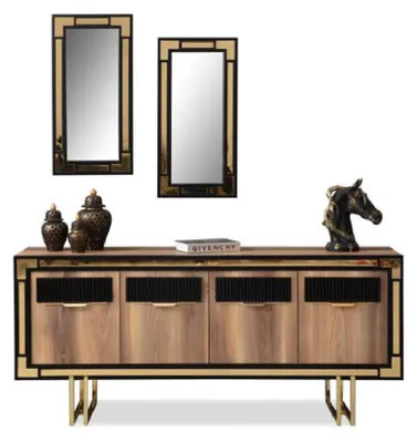 Produktbild von Holzschrank Anrichte Sideboard Braun Schrank Kommode Holz Esszimmer