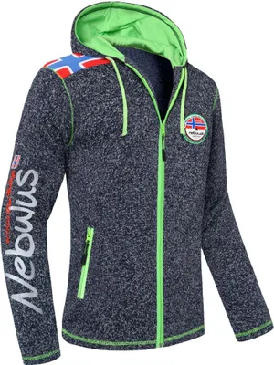 Zdjęcie produktu dla Nebulus kurtka polarowa NORSKA mężczyźni, ciepła kurtka polarowa, z długim zamkiem błyskawicznym, P4646 - Mężczyźni, granatowy cętkowany, L