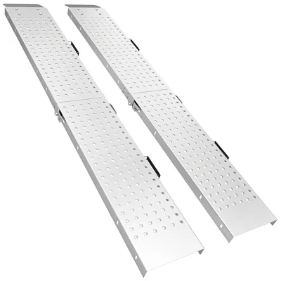 Productafbeelding van HOMCOM 2-delige set inklapbare oprijplaten, metalen drempelplaten met handgrepen