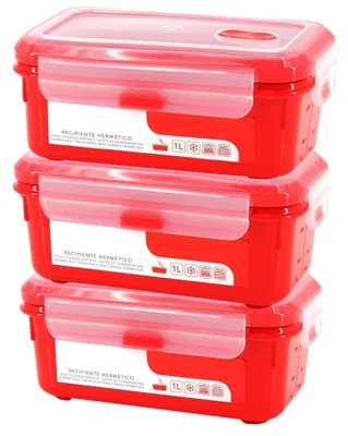 Produktbild von Set von 3 Auslaufsicheren Mahlzeitbehältern mit Dampfventilation
