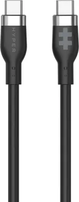Image de Hyper HyperJuice Câble en Silicone USB-C à USB-C (1m/240W) – Longueur de 1m – Livraison d'énergie 240W PD 3.1 EPR – Compatible avec les appareils et chargeurs USB-C - Noir