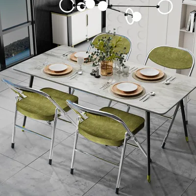 Immagine prodotto di Sedia pieghevole multifunzionale per la sala da pranzo, con schienale