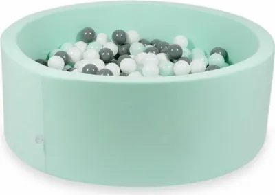 Immagine prodotto di Piscina di palline 110x40cm menta - Con 500 palline / bianco, grigio, menta chiaro