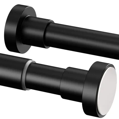 Image de Barre de support pour rideau de douche sans perçage - Tige en acier extensible pour la salle de bain
