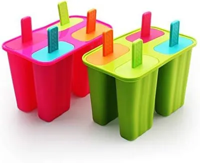 Produktbild von Eisformen Silikon, Popsicle Formen Set,BPA Frei EIS am stiel Formen FDA- Lebensmittelqualität Silikon-EIS-Pop-Hersteller,Ice Lolly Mold mit Sticks und Tropfschutz(Grün+Rosenrot,)