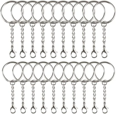 Schlüsselanhängerringe 200 Stück, Metall, Karabiner, 2,5x6,2 cm